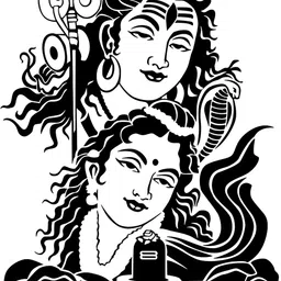 Wallpics Black Mahadev Printed Religious Waterproof Wall Sticker-image-30