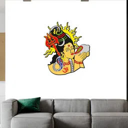 Wallpics White & Yellow Shivji Printed Waterproof Wall Sticker-image-71