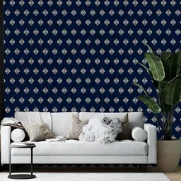 Wallpics Navy Blue Printed Self-Adhesive Wallpaper-image-0