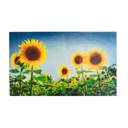 Jaamso Royals Yellow & Blue Sunflower Printed Heat Resistant Kitchen Wall Sticker-image-61