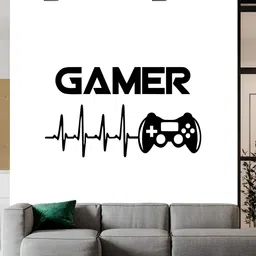 Wallpics White & Black Gamer Printed Waterproof Wall Sticker-picture-19