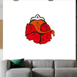 Wallpics Red & Grey Ganesh Ji Printed Waterproof Wall Sticker-picture-28