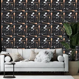 Wallpics White & Black Printed Self-Adhesive Wallpaper-image-91