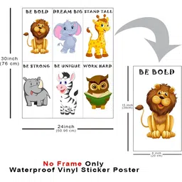 Wallpics White & Grey 6 Pieces Water Resistant Birds & Animals Wall Sticker image 5