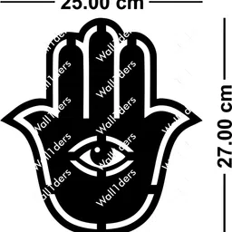 Wall1ders Black Hamsa Hand 3D Mirror Wall Sticker image 3