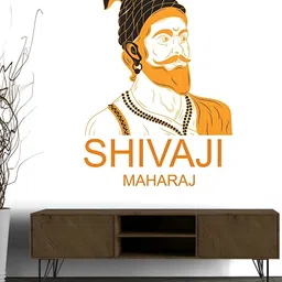 Wallpics Orange-Coloured & Black Printed Waterproof Wall Sticker image 2