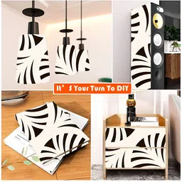 Wallpics White & Black Abstract Printed Self Adhesive Wall Sticker image 2