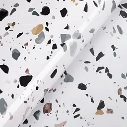 Univocean White & Grey Abstract Self Adhesive Waterproof Removable 3D-Wallpaper image 2