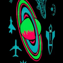 Wall1ders Green & Blue Night Glow Radium Stickers image 3