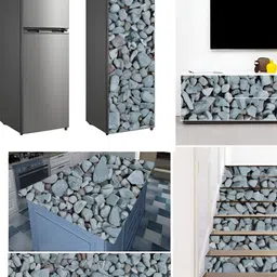 Wallpics Grey Printed Self Adhesive Wall Stickers image 4