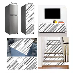 Wallpics White & Grey Abstract Printed Self-Adhesive Wallpaper image 5