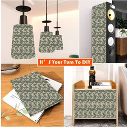 Wallpics Olive Green Abstract Printed Self-Adhesive Wallpaper image 3