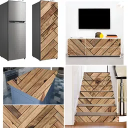 Wallpics Pink & Green Abstract Printed Self-Adhesive Wallpaper image 4