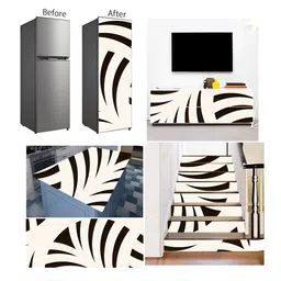 Wallpics White & Black Abstract Printed Self Adhesive Wall Sticker image 3
