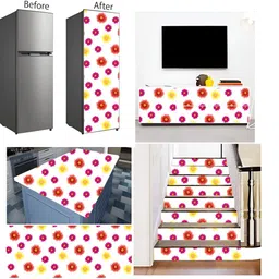 Wallpics White & Pink Abstract Printed Self-Adhesive Wallpaper image 3