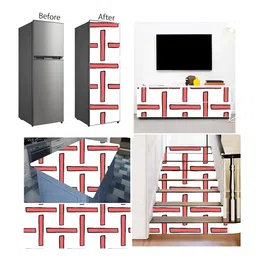 Wallpics White & Peach Geometric Printed Self-Adhesive Wallpaper image 2