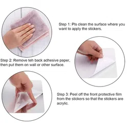 Wall1ders 4 Pieces Lotus Flowers Acrylic Wall Sticker image 3