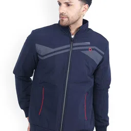 Dollar Socks Geometric Printed Mock Collar Water Resistant Bomber Jacket-picture-27