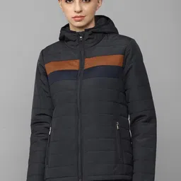 Allen Solly Woman Women Black Brown Cotton Colourblocked Puffer Jacket-image-33