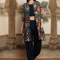 Vishudh Women Printed Top & Pant With Floral Shrug Co-Ord Set-picture-33