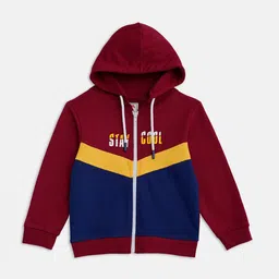 R&B Boys Red Longline Cape Jacket with Embroidered-picture-52