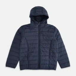 Pantaloons Junior Boys Navy Blue Solid Padded Jacket-picture-28