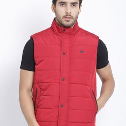 t-base Men Red Windcheater Cotton Puffer Jacket-picture-4