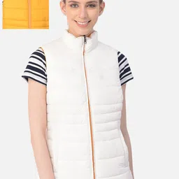 Woodland Women Mustard & White Pack of 2 Puffer Jacket-picture-19