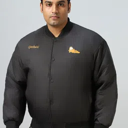 Bewakoof Plus Size Official Garfield Merchandise Graphic Printed Oversized Jacket image 1