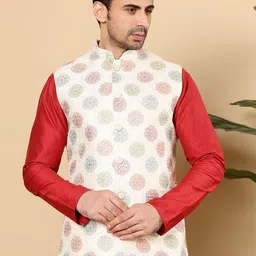 MULTI SHADES Embroidered WovenNehru Jackets-picture-12