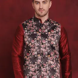 Jompers Printed Mandarin Collar Nehru Jacket-picture-33