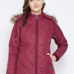 VERO AMORE Women Maroon Insulator Outdoor Quilted Jacket-picture-34