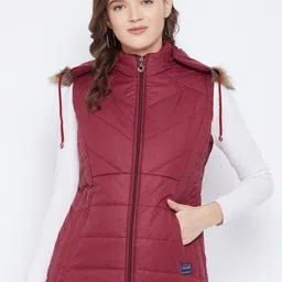 VERO AMORE Women Maroon Insulator Outdoor Parka Jacket-picture-12