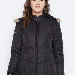 VERO AMORE Women Black Insulator Hooded Padded Jacket-picture-24