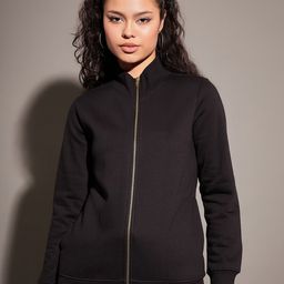 SASSAFRAS Black Mock Collar Bomber Jacket-picture-9