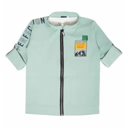 CAVIO Boys Mandarin Collar Lightweight Patchwork Tailored Jacket With T-Shirt image 1