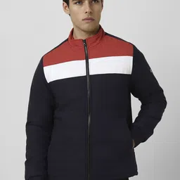 Van Heusen Flex Men Mock Collar Colourblocked Casual Bomber Jacket-picture-34