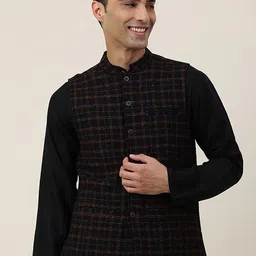 Fabindia Woven Design Woolen Nehru Jacket-picture-33