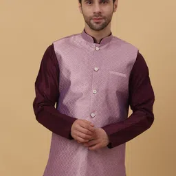 KRAFT INDIA Woven Design Nehru Jacket-picture-32