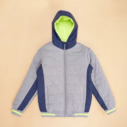 YU by Pantaloons Boys Colourblocked Hooded Bomber Jacket image 4