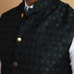 Vandnam Fabrics Woven Design Slim Fit Nehru Jacket image 2