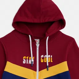 R&B Boys Red Longline Cape Jacket with Embroidered image 2