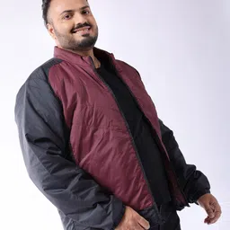 hardsoda by the indian garage co HARDSODA Plus Size Colourblocked Stand Collar Lightweight Puffer Jacket image 4