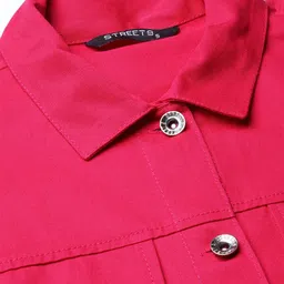 STREET 9 Women Pink Solid Denim Jacket image 3