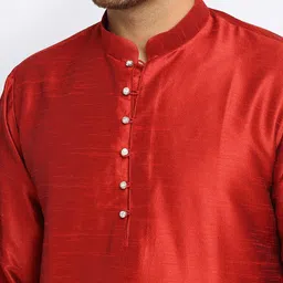 KRAFT INDIA Men Kurta With Churidar & Embroidered Nehru jacket image 3