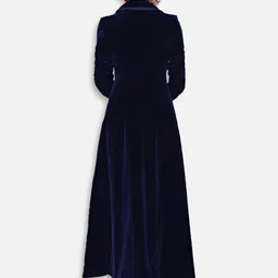 JC Collection Women Navy Blue Solid Longline Open Front Jacket image 5
