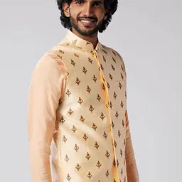 KISAH Embroidered Woven Nehru Jacket image 5