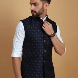 Vandnam Fabrics Slim fit Geometric Woven Design Nehru Jackets image 2
