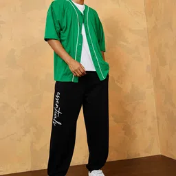 Styli Men Slogan Printed Oversized Joggers with Slip Pocket image 2