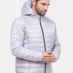 Mast & Harbour Grey Hooded Puffer Jacket image 4